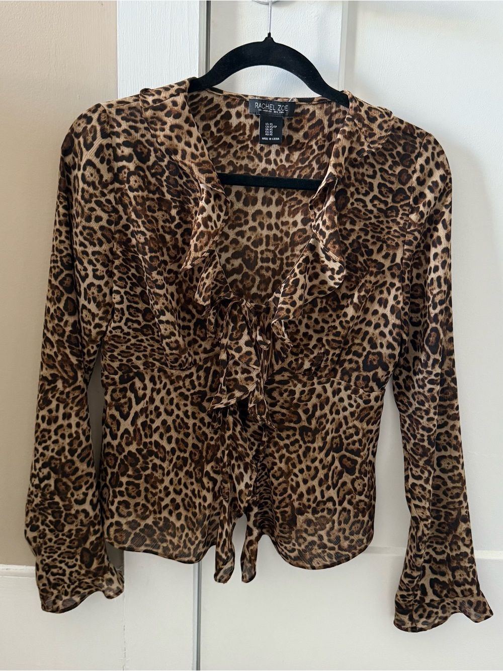 Cheetah Print Ruffle Blouse